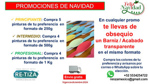 ... PROMO PROFESIONAL. Compra 4 Pinturas de 1 Kg y te obsequiamos un barniz/acabado transparente (del mismo formato). Envío GRATIS