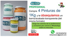 Cargar imagen en el visor de la galería, .... PROMO PROFESIONAL. Compra 4 Pinturas de 1 Kg y te obsequiamos un barniz/acabado transparente (del mismo formato). Envío GRATIS
